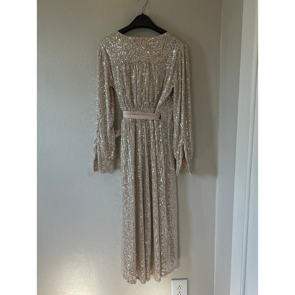 NWT Women's Lauren Conrad Champagne Sparkle Sequin V Neck Long Sleeve‎ Size XS - Picture 3 of 10